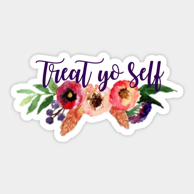 Floral Treat Yo Self Sticker by annmariestowe